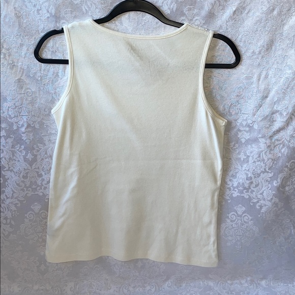 Allyson Whitmore Cream Lace Detail Tank Top.  Size Small. - Picture 2 of 5
